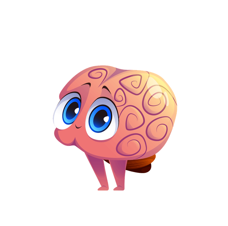 brain human body organs cartoon characters isolated set