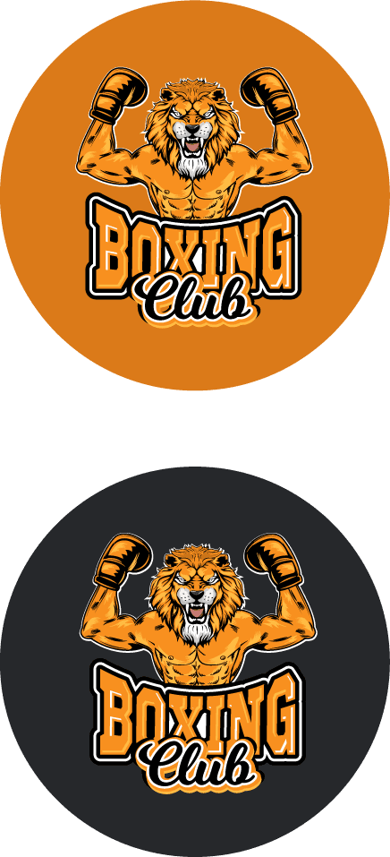 brand identity sets lion boxer logotype decor