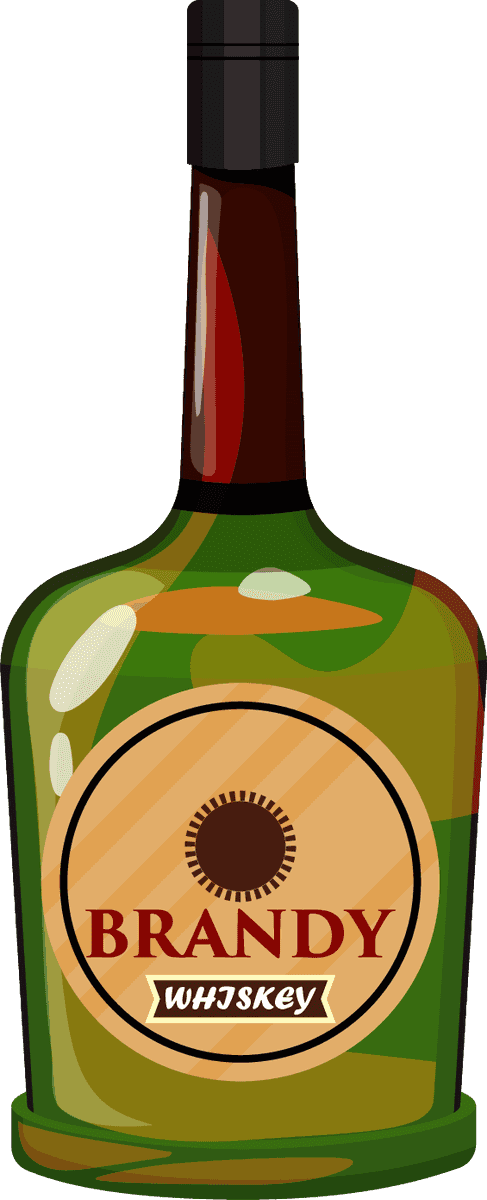 brandy bottles icons colored flat sketch