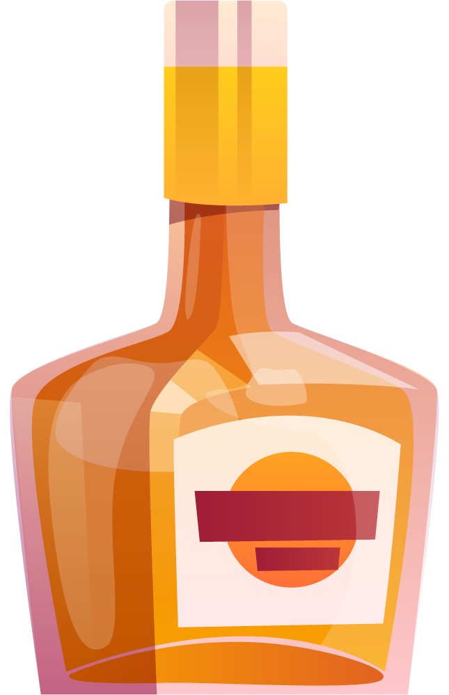 brandy bottles icons colored flat sketch