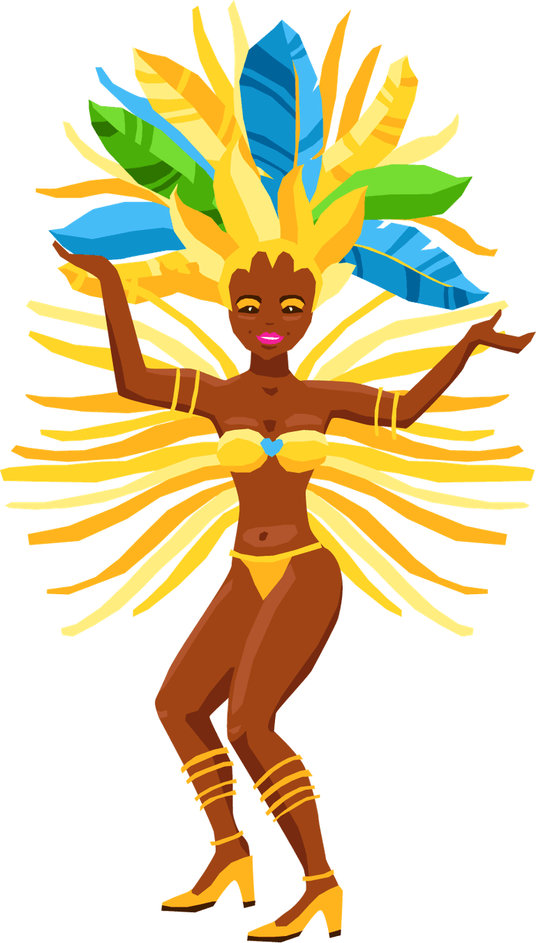 brazil carnival isolated icon featuring vibrant costume and lively dancer for festive celebrations