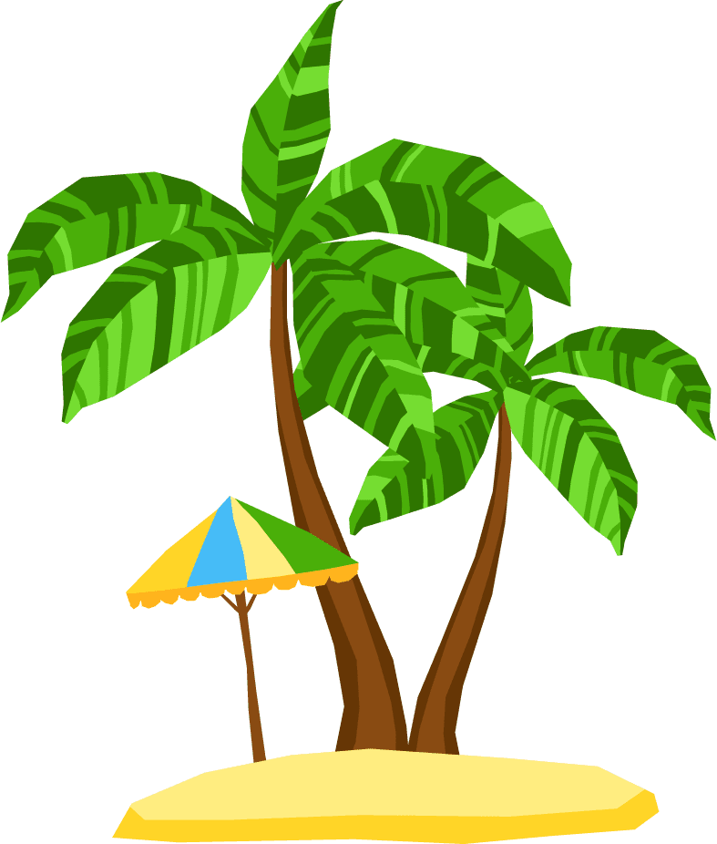 brazil carnival isolated icon featuring vibrant palm trees and colorful beach umbrella