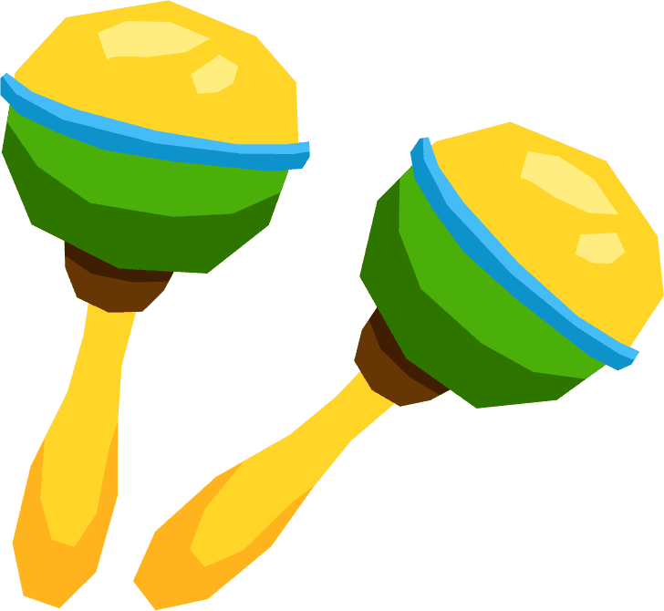 brazil carnival isolated icon featuring colorful maracas with bright yellow and green colors