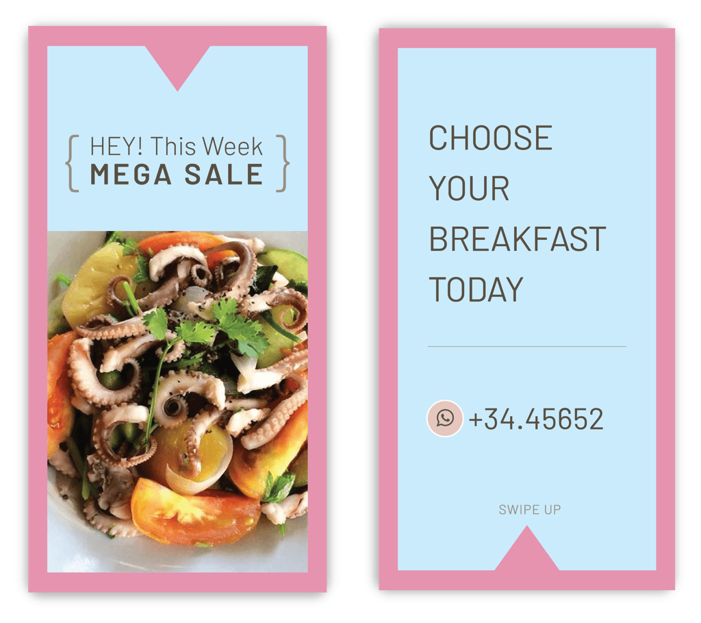 breakfast restaurant instagram stories collection frames