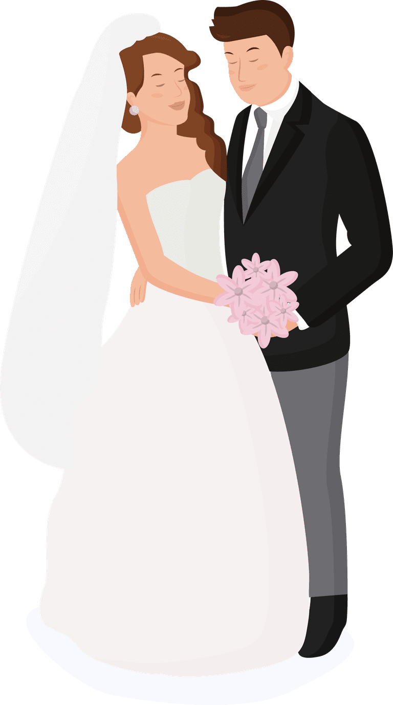 bride and groom wedding couple character collection