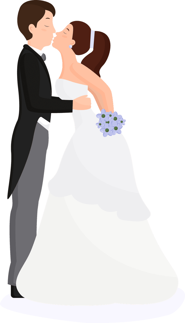 bride and groom wedding couple character collection