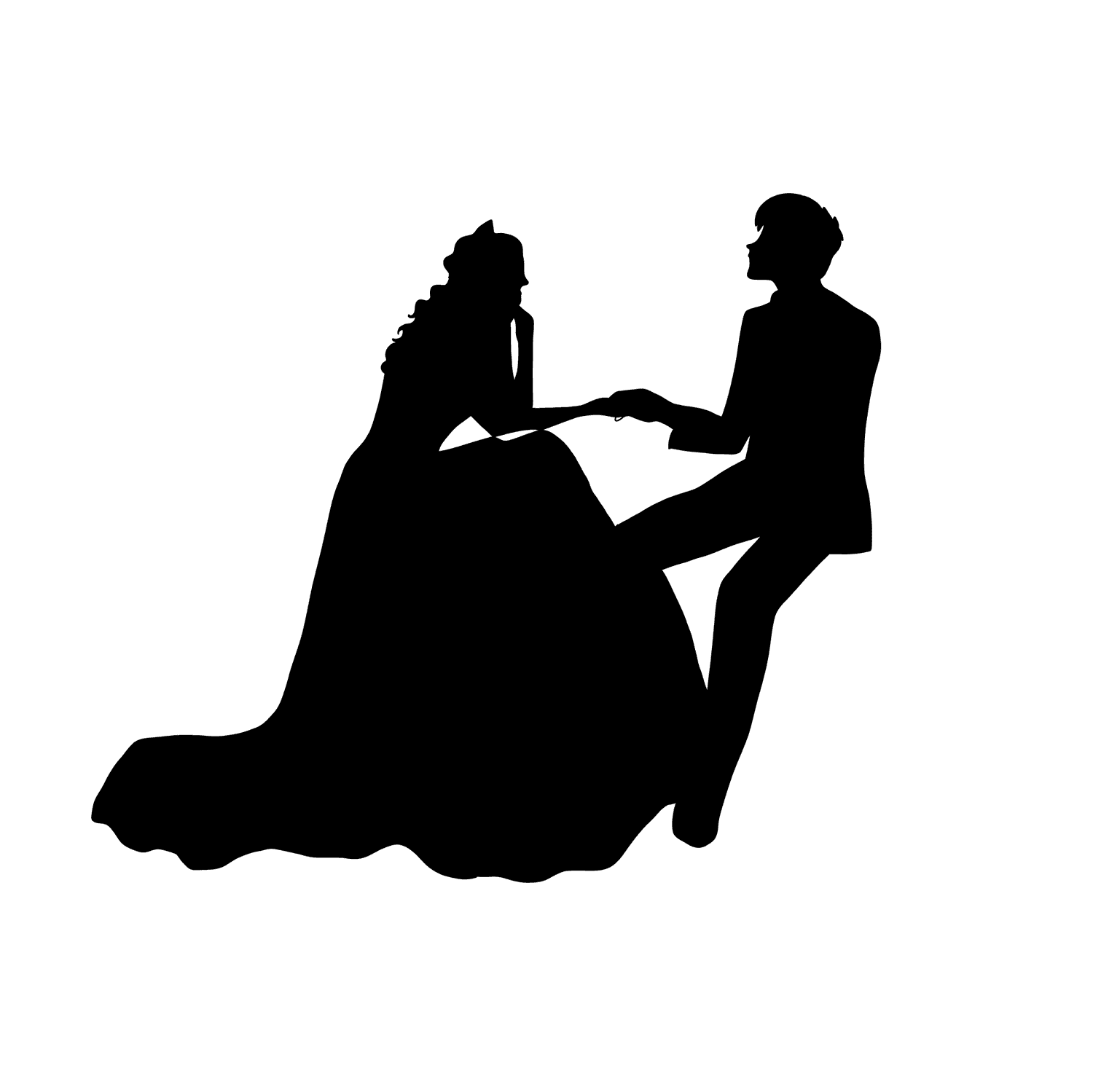 bride and groom wedding couples silhouette