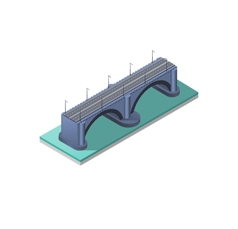 bridge bridges isometric set featuring detailed urban architecture for transportation projects