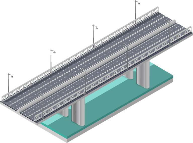 detailed bridge bridges isometric set for urban infrastructure projects and presentations