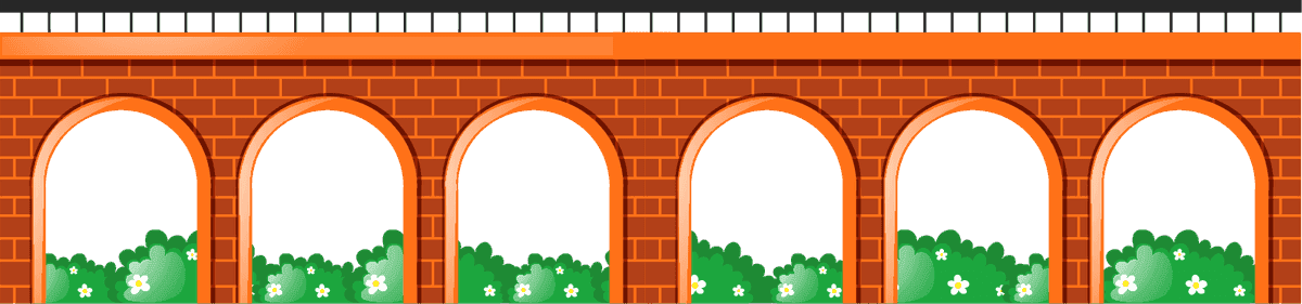 bridge different of bridges illustration featuring arched openings and greenery accents