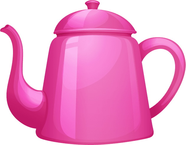 bright colors teapots on a white background