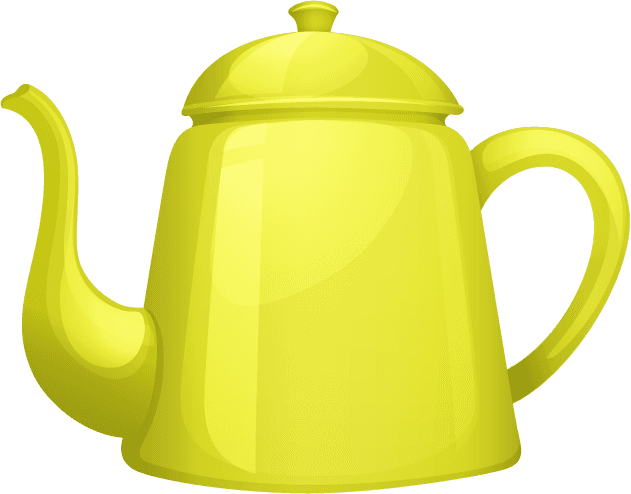 bright colors teapots on a white background