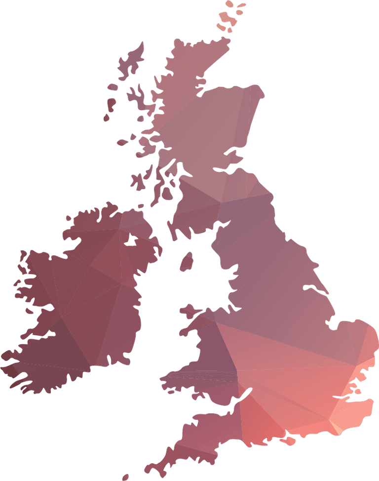 british and irish isles polygonal island map illustration