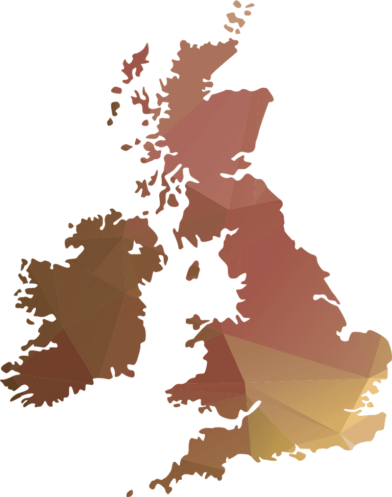 british and irish isles polygonal island map illustration