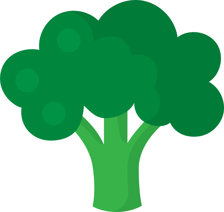 broccoli vegetable icons collection