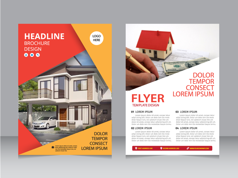 brochure flyer template modern frames for real estate marketing and promotional use