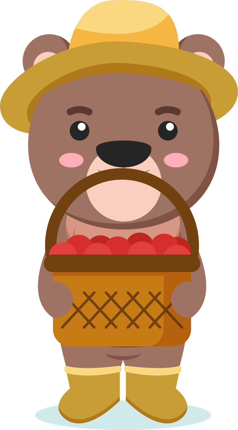 brown bear animal with various activity for graphic 