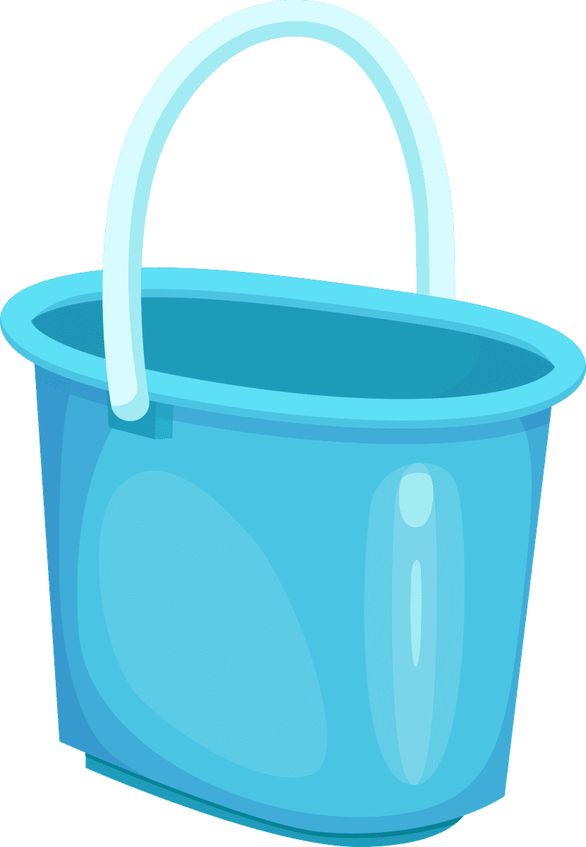 different materials buckets isolated in vibrant colors for diverse applications and uses