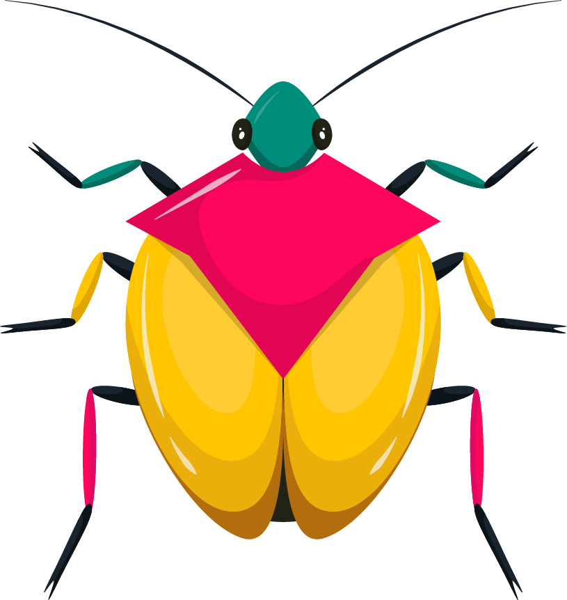 bugs insects icons colorful symmetric patterns for playful educational projects