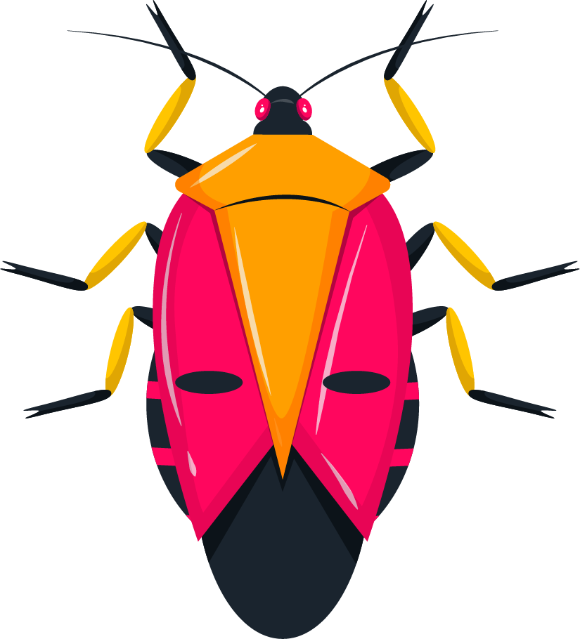 colorful symmetric bugs insects icons for playful and educational purposes