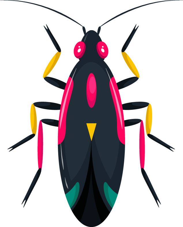 colorful symmetric bugs insects icons for playful creative projects and educational purposes