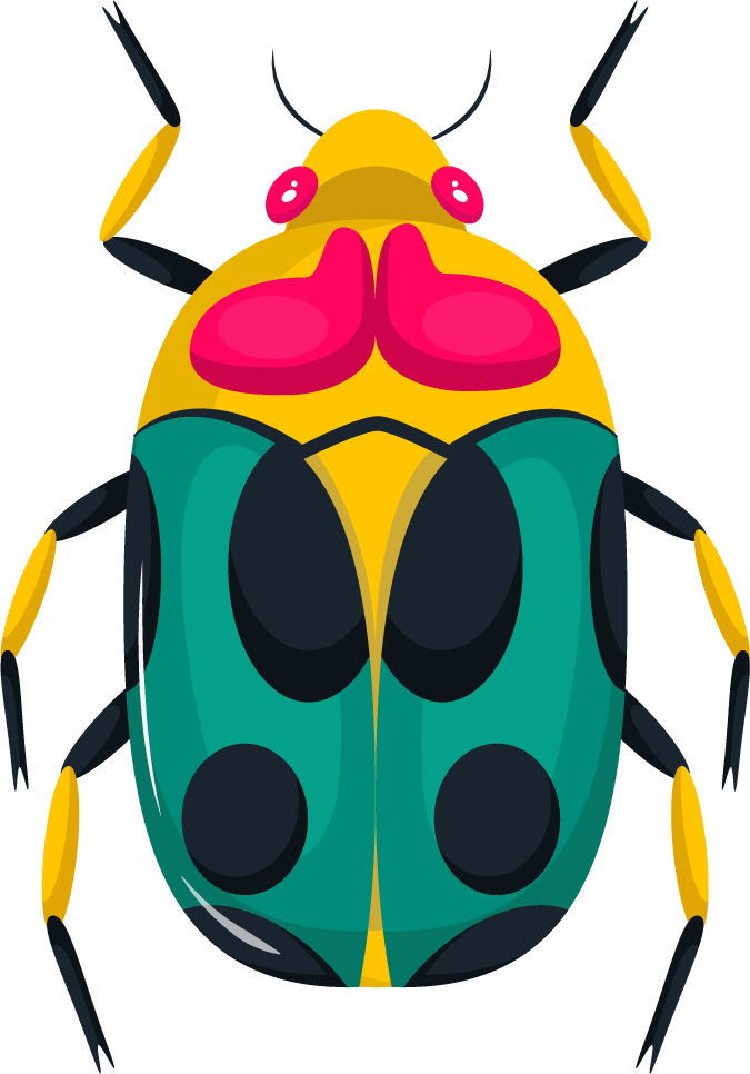 colorful symmetric bugs insects icons featuring vibrant hues and unique shapes for creative projects