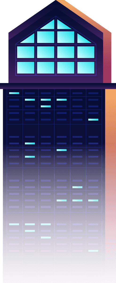 building futuristic skyline city background with vibrant lights and abstract shapes