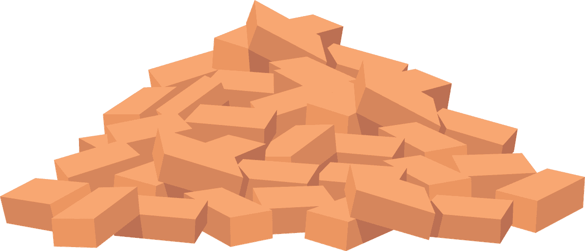 simple building material heaps for construction projects and creative applications