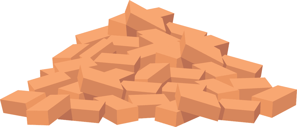 simple building material heaps