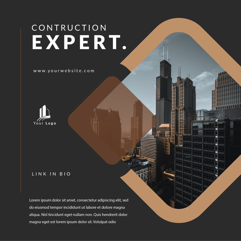 building and construction presentation social media post template