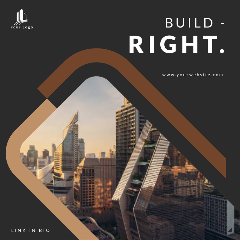 building and construction presentation social media post template