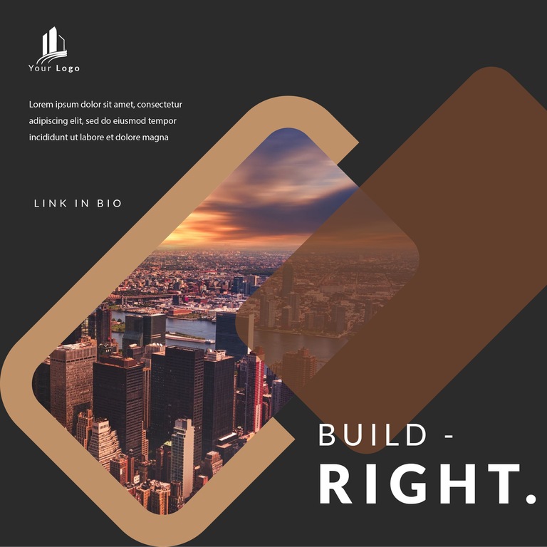 building and construction presentation social media post template