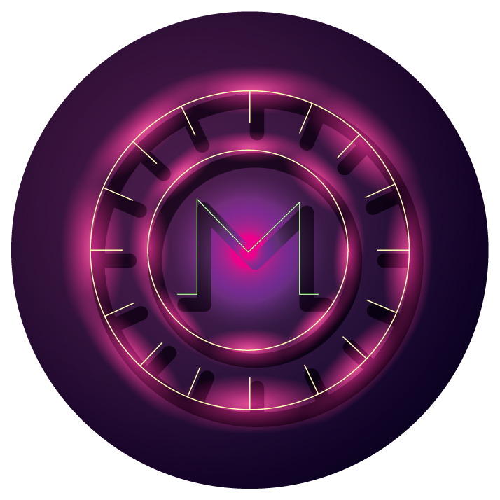 bundle of crypto currency icons neon style