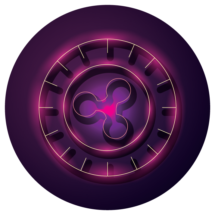 bundle of crypto currency icons neon style