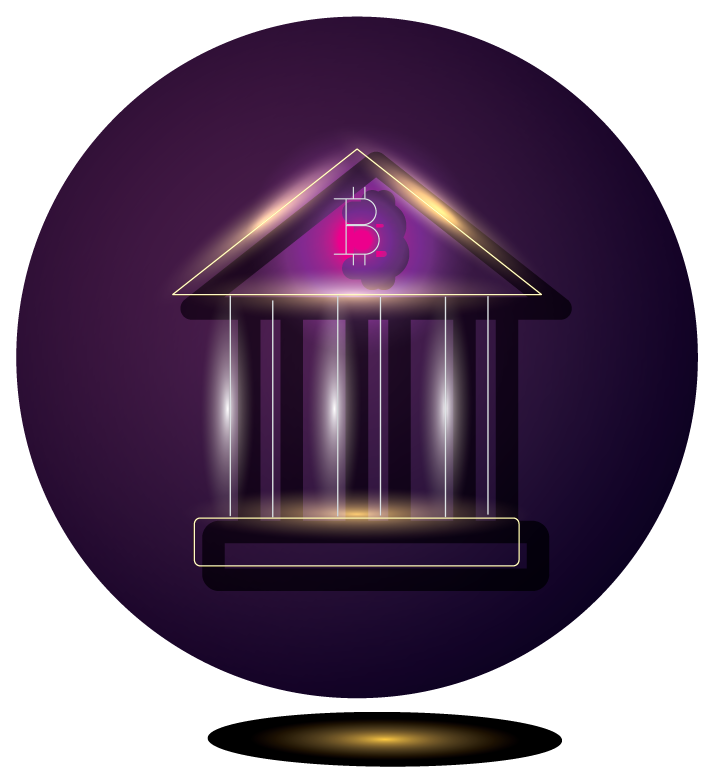 bundle of crypto currency icons neon style