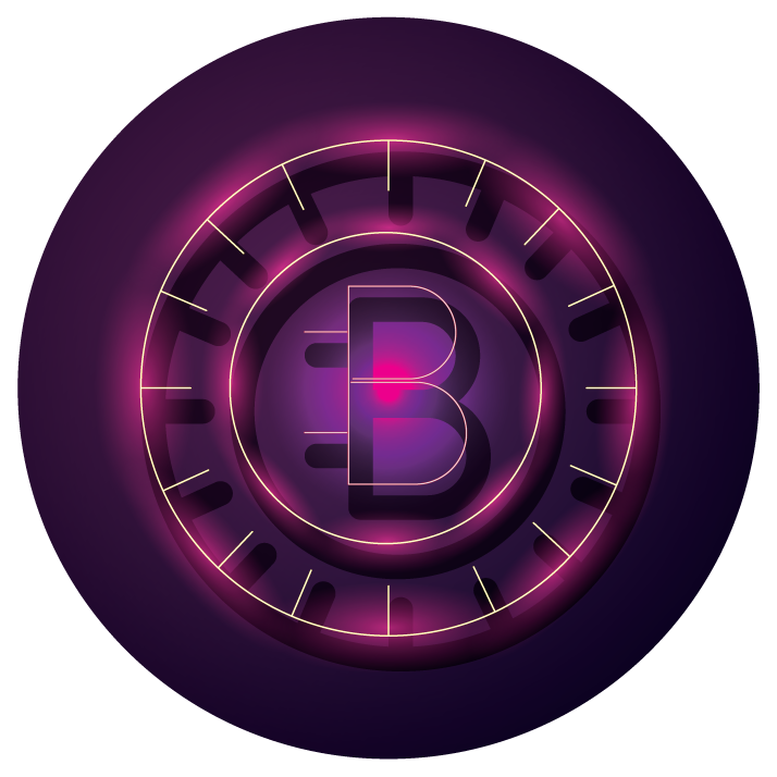 bundle of crypto currency icons neon style