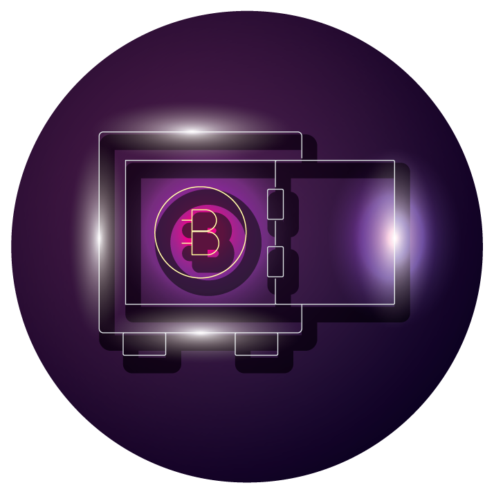 bundle of crypto currency icons neon style
