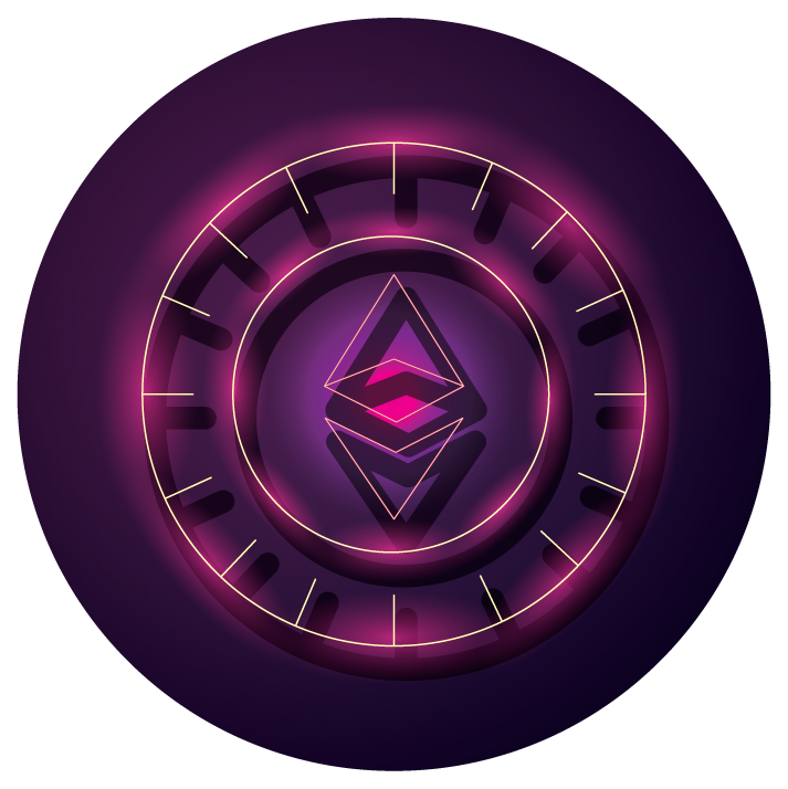 bundle of crypto currency icons neon style