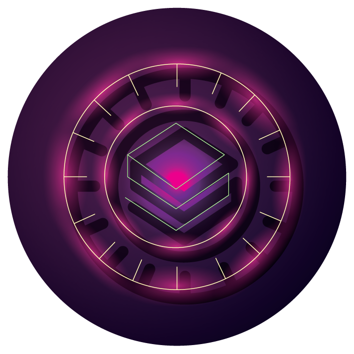 bundle of crypto currency icons neon style