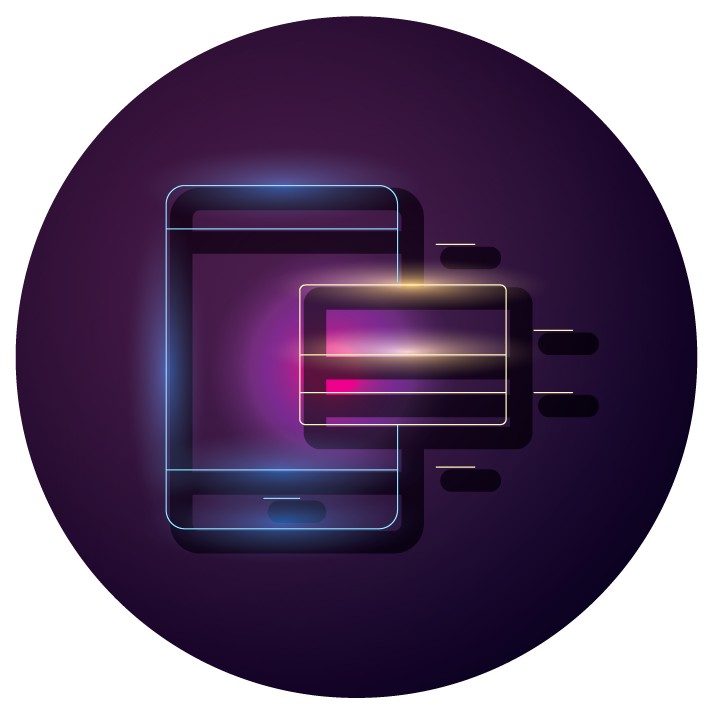 bundle of crypto currency icons neon style