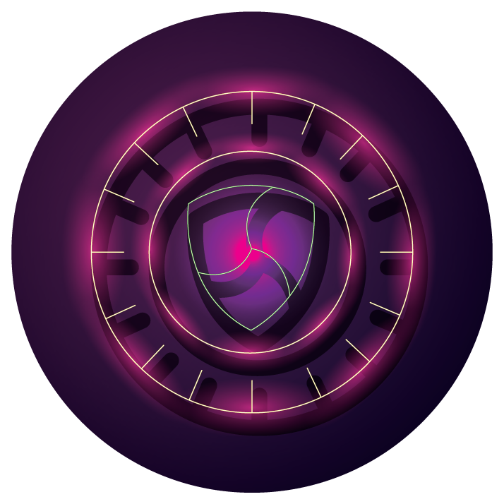 bundle of crypto currency icons neon style