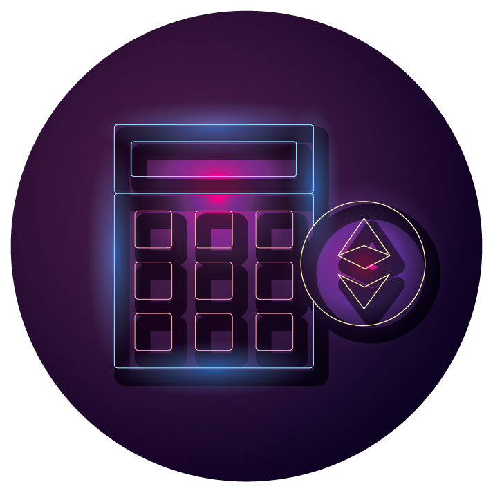 bundle of crypto currency icons neon style