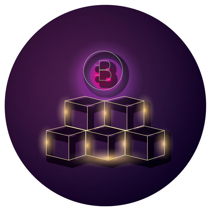 bundle of crypto currency icons neon style