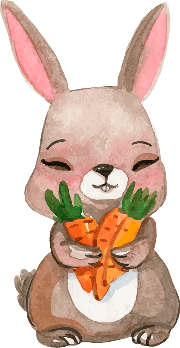 adorable bunnies cartoon rabbit vector with carrots for children's illustrations and fun projects