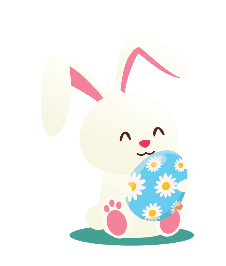 bunnies easter rabbit character with colorful eggs for spring celebrations