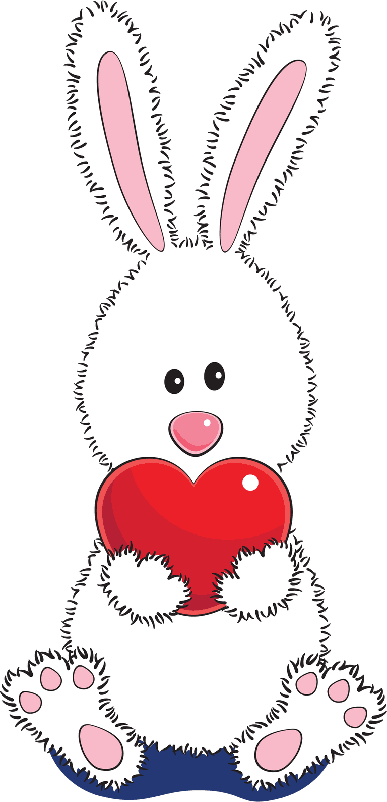 bunnies easter rabbit character holding a heart, perfect for festive celebrations and children’s decoration