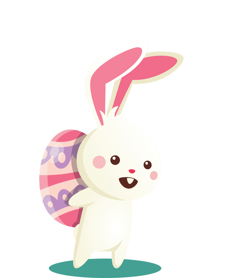 adorable bunnies easter rabbit character carrying a colorful egg for festive celebrations