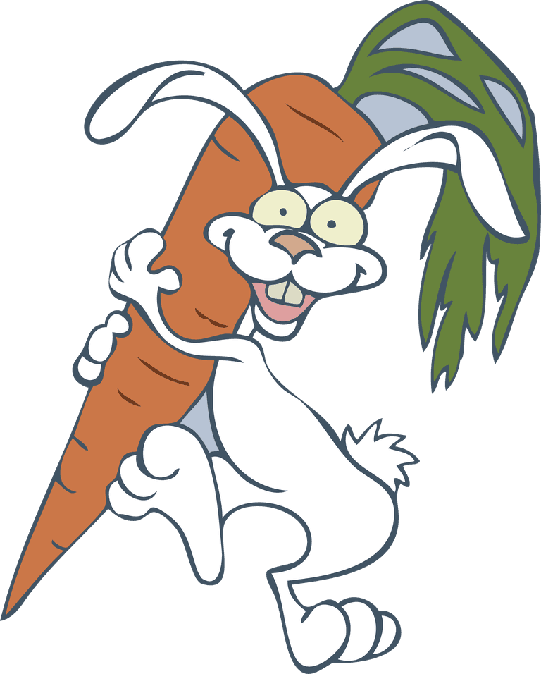 adorable bunnies easter rabbit character holding a big carrot for festive celebrations