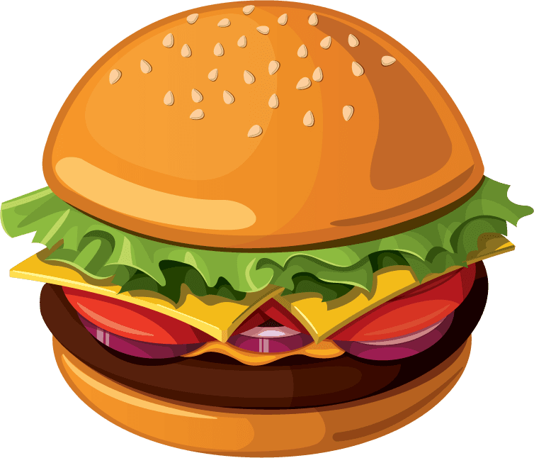 burger fast food and chocolate with ice cream icons vector