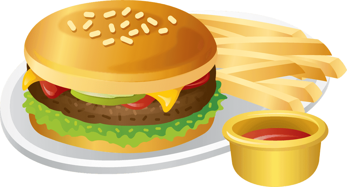 burger food kitchen icons vector featuring delicious meal elements for menus and apps